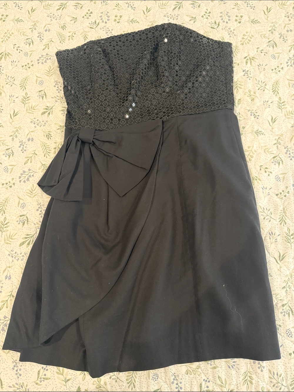 Lilly Pulitzer Black Strapless Bow-Accent Cocktail Dress